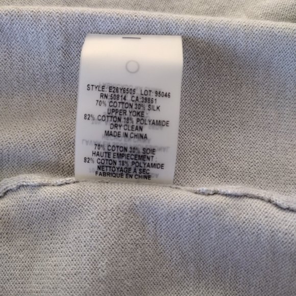 Elie Tahari Sage Gray Cotton and Silk Blend Light Cardigan Sweater - Picture 12 of 12